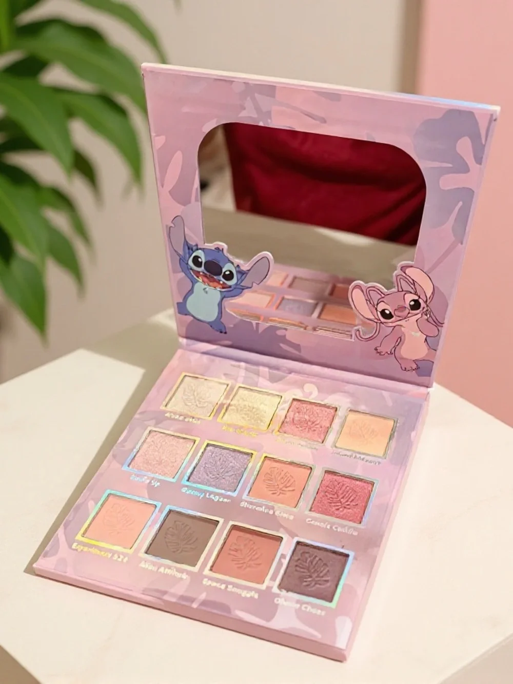 Disney Stitch & Angel Eyeshadow Palette 12 Colors Mirror
